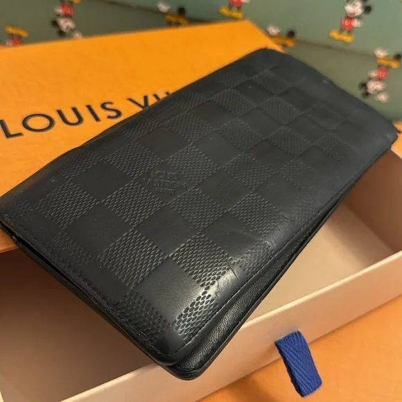 Authentic Louis Vuitton long leather wallet damier black - Picture 7 of 11